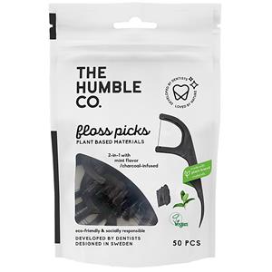 The Humble Co Humble Floss Picks Houtskool 50 stuks - Enkele draad