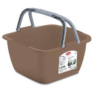 Stefanplast Wasmand/draagmand/teil met hengsel - kunststof - 18 Liter - cappuccino - x x 23 cm -