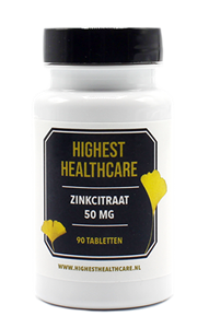 Highest Healthcare Zinkcitraat 50mg Tabletten