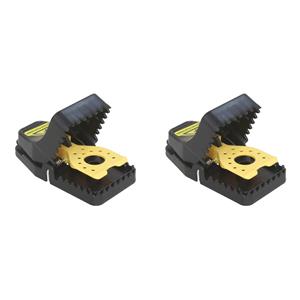 Alma garden Trio muizenval - 4x stuks - hout/metaal - 12 x 6 cm -