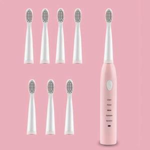 Stuff Certified Elektrische Tandenborstel Set - 8 Opzetborstels - Waterdicht Sonisch USB Opladen Roze