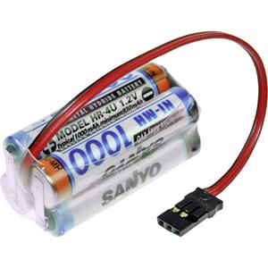 Panasonic W&uuml;rfel F2x2 Graupner Accupack Aantal cellen: 4 Batterijgrootte: AAA (potlood) Kabel, Stekker NiMH 4.8 V 1000 mAh