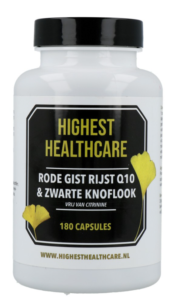 Highest Healthcare Rode Rijst Q10 & Zwarte Knoflook Capsules