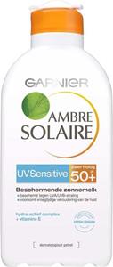 Garnier Ambre Solaire Zonnemelk 200 ml Gevoelige huid Beschermende Melk SPF 50+