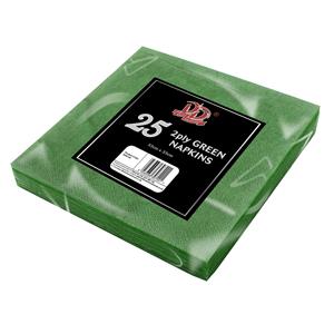 DID 25x Groene servetten 2-laags van papier 33 x 33 cm -