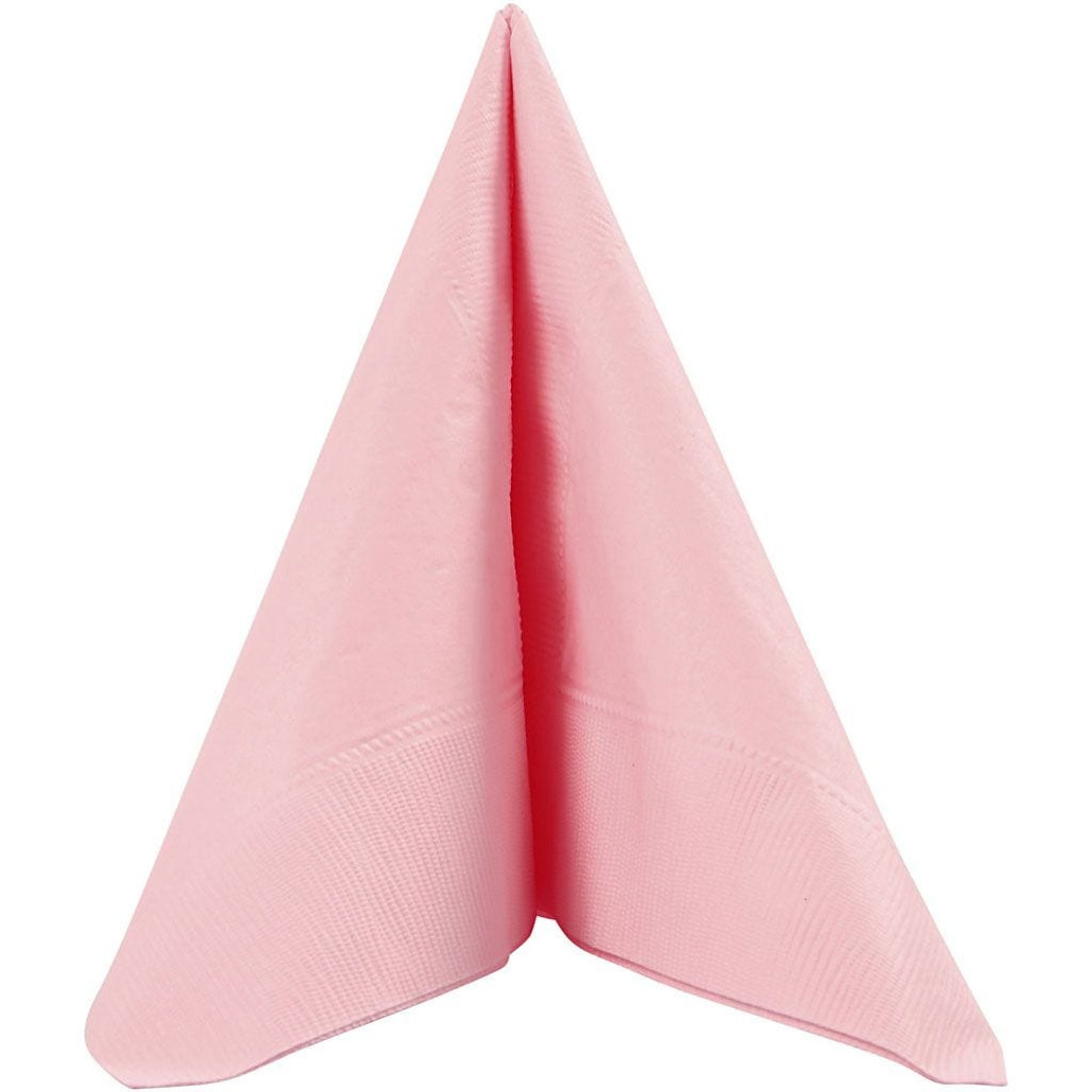 Happy Moments 20x Roze servetten van papier 33 x 33 cm -