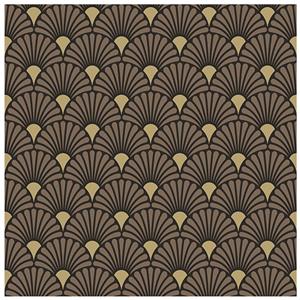 Ambiente 20x Tafel diner/lunch servetten 33 x 33 cm Art deco zwart/goud print -