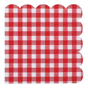 Santex boerenbont Oktoberfest thema servetten - 20x stuks - 16 cm - gingham/vichy print -