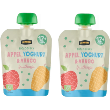 Jumbo umbo Fruithapje Appel, Yoghurt & Mango Biologisch 12+ Maanden 2 x 85g