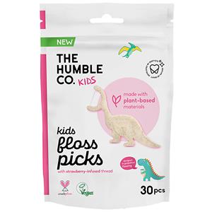 The Humble Co Floss Pick Kids Enkele draad - Aardbei 30 stuks