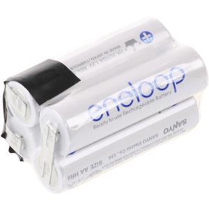 Panasonic eneloop W&uuml;rfel F2x2 Accupack Aantal cellen: 4 Batterijgrootte: AA (penlite) U-soldeerlip NiMH 4.8 V 1900 mAh