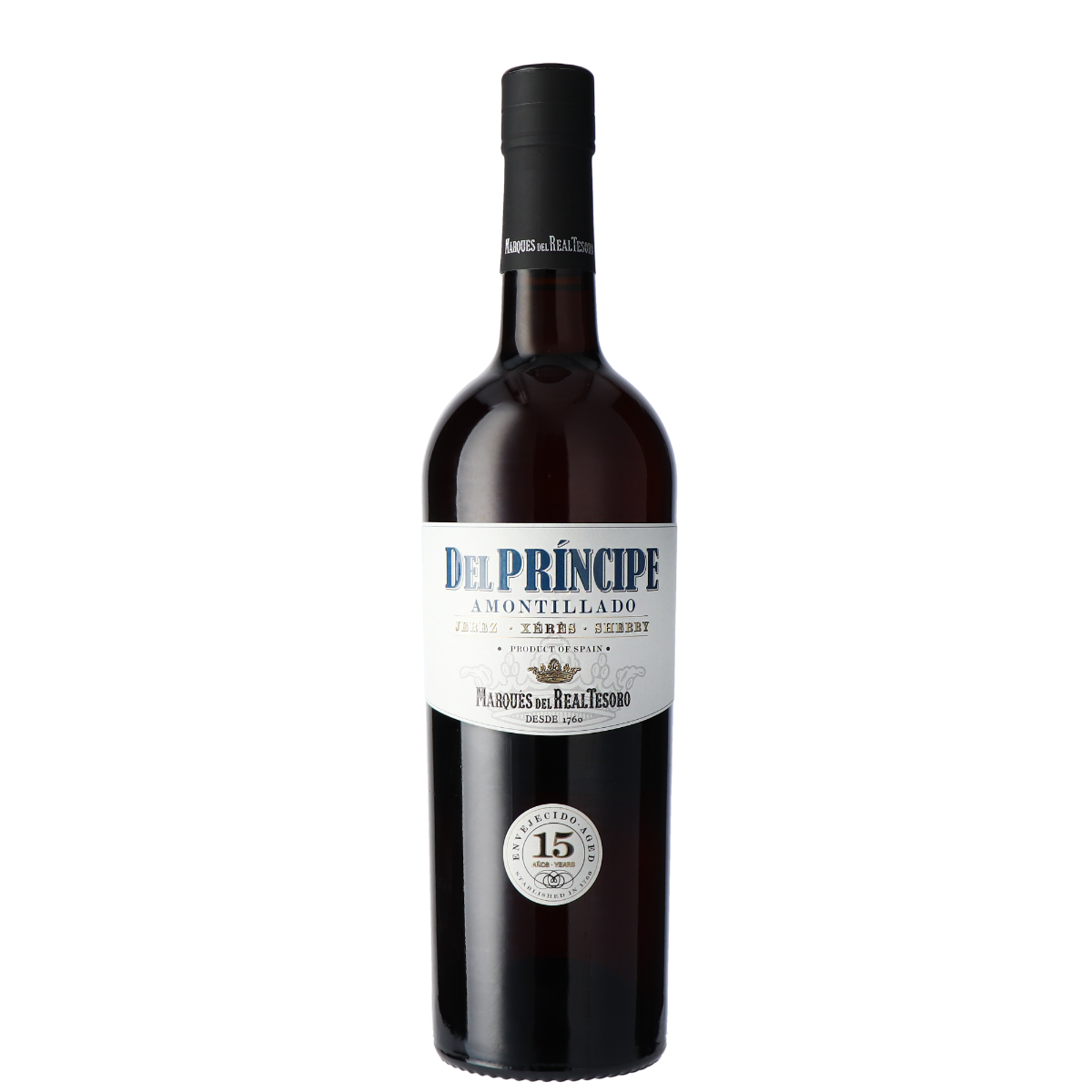 Grupo Estevez S.A. Marqués del Real Tesoro Amontillado del Principe Sherry  | Spaanse Witte sherry | Andalusië - Spanje | 0,75L