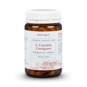 BioProphyl L-Carnitine Carnipure 60 vegetarische capsules van 500 mg L-carnitine per stuk in Carnipure-kwaliteit