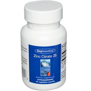 Allergy Research Group Zinc Citrate 25 60 Veggie Caps - 