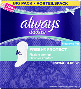 Always Dailies Vers En Bescherm Pantyliners Normaal 60 st