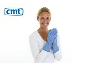 CMT Huishoudhandschoen rubber blauw s ex