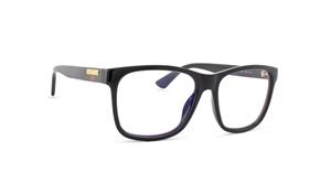 Gucci GG0746S Herren-Blaulichtfilterbrille ohne Sehstärke Vollrand Eckig Kunststoff-Gestell, schwarz