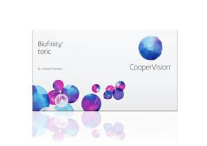 CooperVision Biofinity Toric (6er Packung) Monatslinsen (0.25 dpt, Zyl. -0,75, Achse 10 ° & BC 8.7)