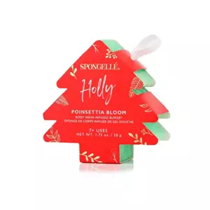 Spongellé Spongelle Holiday Tree Ornament Body Buffer 86gr Poinsettia Bloom (Red)