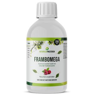 natuurlijkpresteren Omega-3 Vloeibaar Framboos - 250 ml - vloeibare visolie - natuurlijk frambozenaroma - vitamine E– hoge dosering EPA en DHA