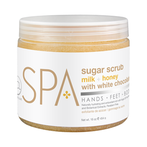 BCL SPA Sugar Scrub 454gr Milk + Honey w/ White Chocolate