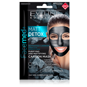Eveline Facemed+ Matt Carbon Mask Oily & Combination Skin 2 x 5 ml