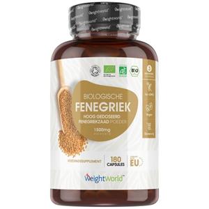 WeightWorld Biologische Fenegriek 1500 mg 180 Capsules - 3 maanden voorraad