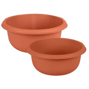 Urban Living Afwasteilen set - kunststof - 10/15 Liter - terracotta - teiltjes -