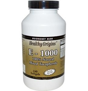 healthyorigins Vitamine E-1000, 100% Natuurlijke Gemengde Tocoferolen (240 Softgels) - Healthy Origins