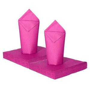 Givi Italia Feest servetten - 100x - fuchsiaroze - 2 laags - 33x33cm -