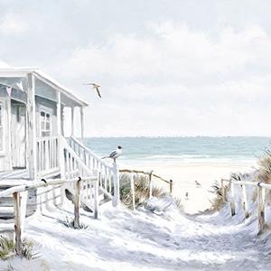 Ambiente Luxury Paper Products Papierserviette 20 Servietten Beach Cabin 33x33cm, (20 St)