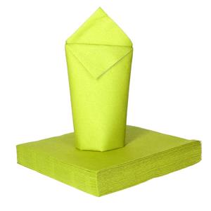 Givi Italia Feestelijke servetten - 25x - limegroen - 2 laags - 33x33cm -
