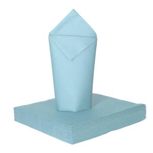 Givi Italia Feestelijke servetten - 16x - lichtblauw - 3 laags - 33x33cm -