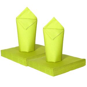 Givi Italia Feest servetten - 100x - limegroen - 2 laags - 33x33cm -