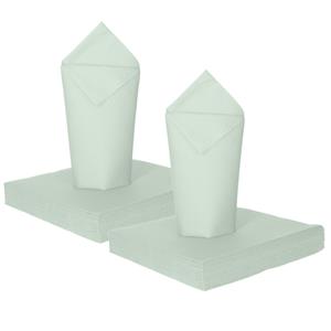 Givi Italia Feest servetten - 80x - zilvergrijs - 3 laags - 33 x 33 cm -