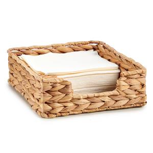 Giftdecor Servettenhouder van riet - naturel - 23 x 23 x 8 cm -