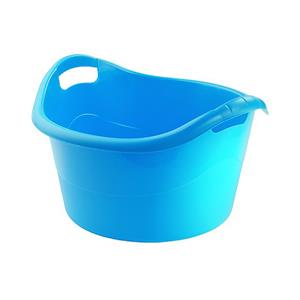 Hega Hogar Grote teil/afwasbak/kuip - kunststof - rond - handvatten - 45 x 27 cm - 18 liter - blauw -