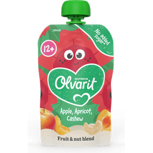 Olvarit lvarit 12+ Maanden Knijpfruit Appel Abrikoos Cashew 100g bij Jumbo