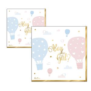 Givi Italia Feestservetten - 32x - geboorte - gender reveal - 3 laags - 33 x 33 cm -