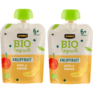 Jumbo umbo Biologisch Knijpfruit Appel & Banaan 6+ Maanden 2 x 90g