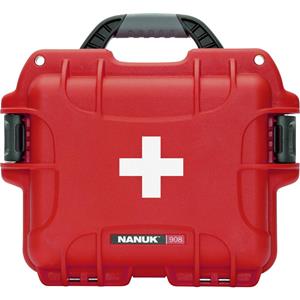 NANUK 908-FSA9 EHBO-koffer (leeg) 241 x 190 x 190 Rood