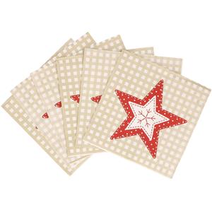 Gerimport Kerst servetten - 40x st - 33 x 33 cm - ster print - papier - kerstservetten -