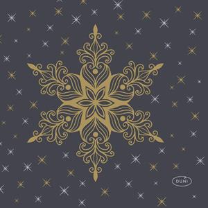 Duni Servetten Snowstars Black 24x24cm