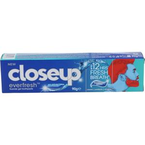 Closeup Everfresh peppermint drops tandpasta 90 Gram