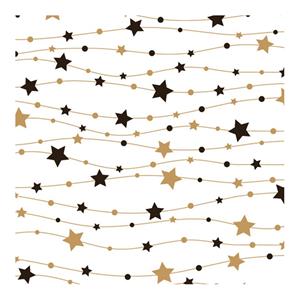 Maki kerst thema servetten - 60x st - 33 x 33 cm - sterretjes goud/zwart - papier -