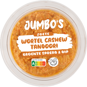 JUMBO umbo's Zoete Wortel Cashew Tandoori Groente Spread & Dip 150g