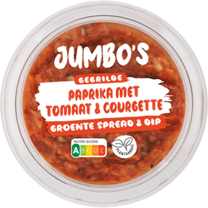 JUMBO umbo's Gegrilde Paprika met Tomaat & Courgette Groente Spread & Dip 150g