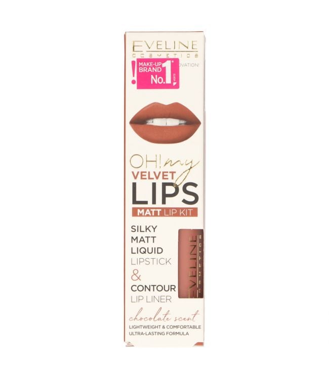 Eveline Oh My Lips Liquid Matt Lip Kit 12 Praline Eclair 4,5 ml + 1 st