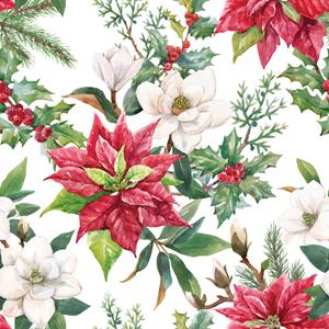 Ambiente Kerst thema servetten - 20x - kerststerren - 33 cm -kerstservetten -