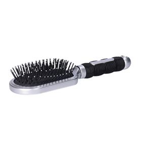 Merkloos Haarborstel Hairmaster - zilver met zwart handvat - 23 x 6 cm - kunststof - heren/dames/kinderen -